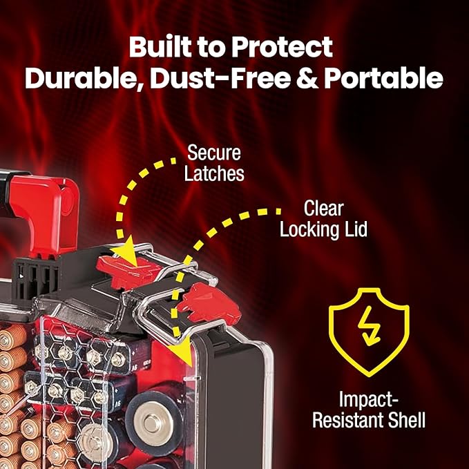 Battery Daddy Storage & Organizer Case w/Light and Tester, Stores & Protects - Image 7