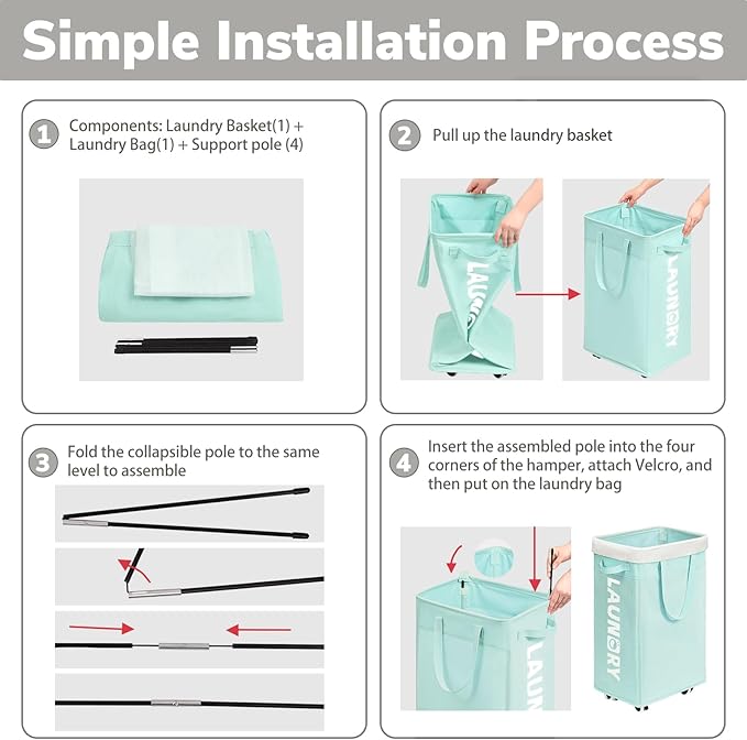 Goodpick Rolling Laundry Basket - Image 2