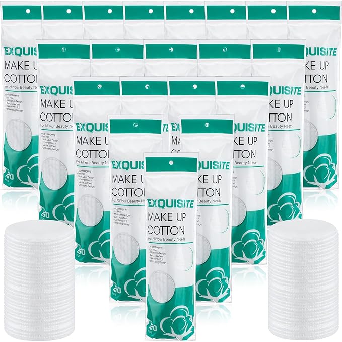 Maxcheck 2000 Pcs Cotton Rounds Bulk Exfoliating Rounds by Maxcheck