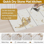 Stone Drying Mat for Kitchen Counter, Quick Dry Stone Mat Kitchen for Cups - Image 2