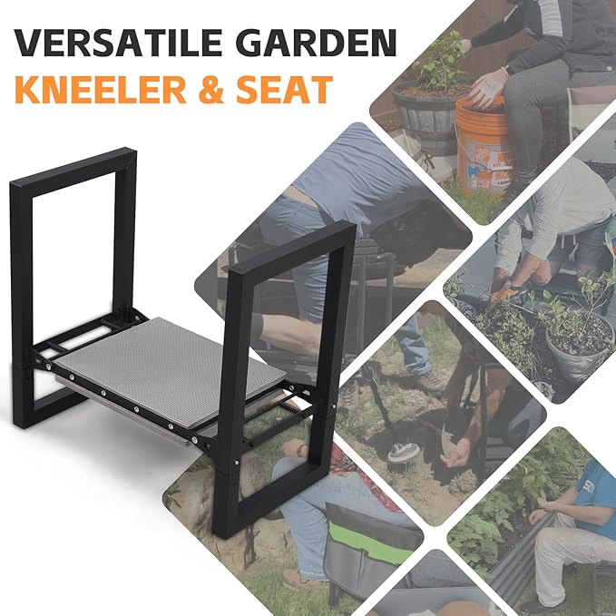 Garden Kneeler and Seat Heavy Duty 500lbs, Anti-Tip Gardening Stools with 10.5” Widen Kneeling Pad for Seniors Gardeners, 2 in 1 Garden Bench for Kneeling and Sitting - Image 8