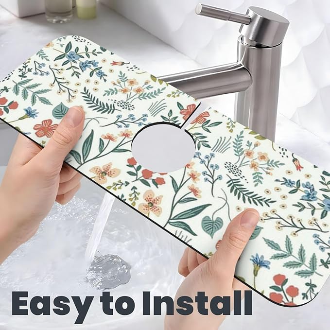 2Pcs Dish Drying Mats Faucet Mats Sets Large Size Coffee Mats Sink Faucet Mat - Image 7