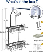 YASONIC Shower Caddy Hanging, Never Rust Shower Organizer Hanging, Aluminum - Image 2