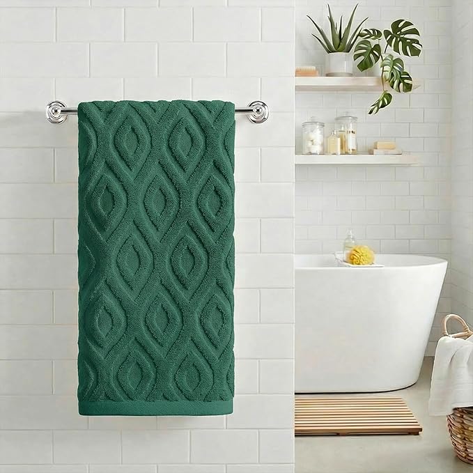 Artoid Mode 1 Pc Dark Green 3D Diamond Grid Jacquard Hand Towels - Image 2