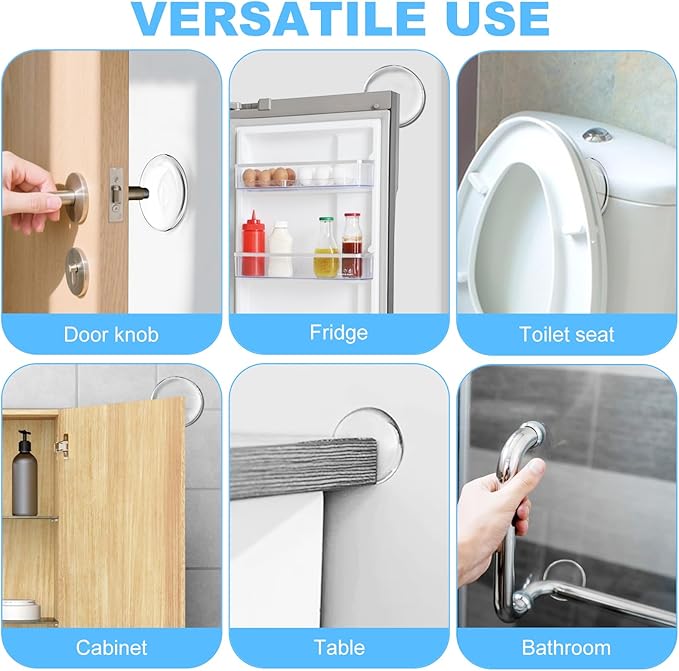 Door Stoppers for Wall, Door Knob Wall Protector 2", Self Adhesive Door Bumpers - Image 5