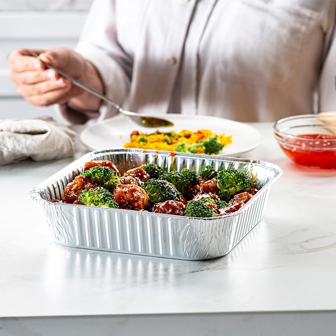 GUSTO [25 Sets 8-Inch Square Foil Pans - Image 2