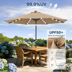 ABCCANOPY Durable Solar Led Patio Umbrellas with 32LED Lights 9FT (khaki) - Image 7