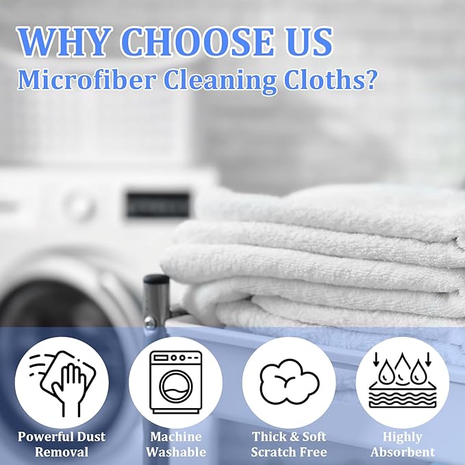 10 Packs Extra Large Microfiber Cleaning Cloth 30" x 20" Reusable Microfiber - Image 3