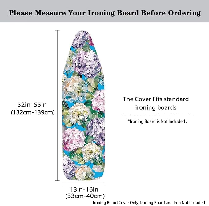 Hydrangea Ironing Board Cover Non Stick Scorch Ironing Board Cover and Pad - Image 5