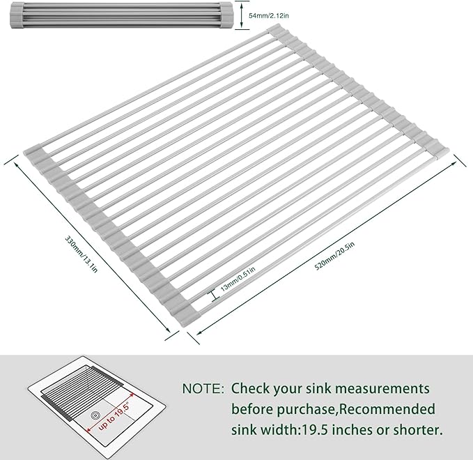 Roll Up Dish Drying Rack Over The Sink Kitchen Roll Up Sink Drying Rack - Image 2