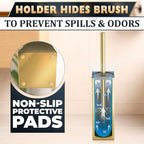 Stainless Steel Toilet Brush and Holder Set Gold & Square Design - Image 5