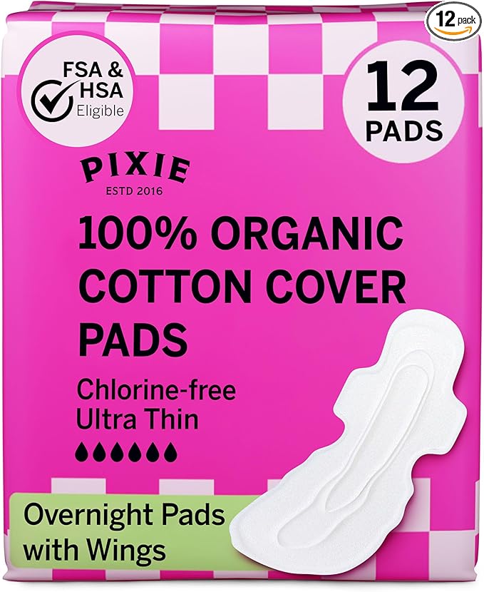 Pixie Organic Cotton Ultra Thin Overnight Pads by PixieDot