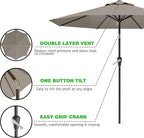 AreShark 9 FT Patio Umbrella for Outdoor, Outdoor Umbrella with Push Button Tilt and Crank, Outdoor Patio Umbrellas with 8 Sturdy Ribs for Market, Garden, Deck, Backyard, Pool (Mist Gray) - Image 2