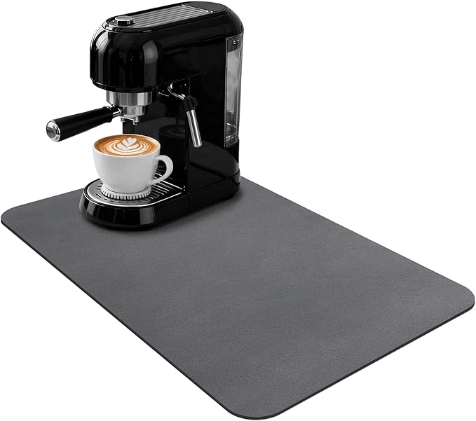 Coffee Bar Mat Absorbent Hide Stain Rubber Backed Dish Drying Mat by Unknown
