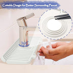 Kitchen Sink Splash Guard, Silicone Faucet Guard & Draining Mat, Bathroom and - Image 3