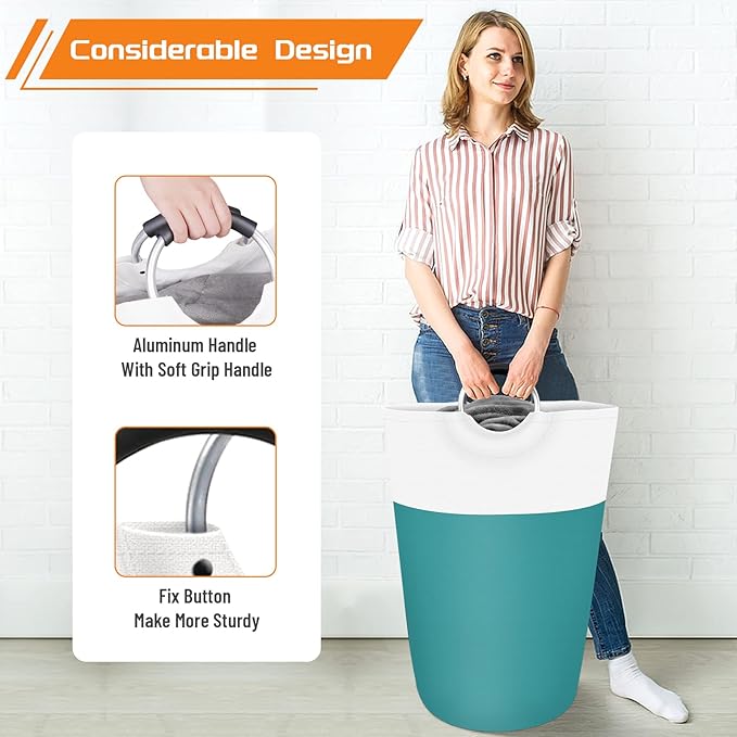 BlissTotes 115L Laundry Basket, Freestanding Laundry Hamper, Collapsible Dirty - Image 5