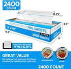 2400 Count Pre-Cut Deli Foil Sheets – 12” Heavy-Duty Pop-Up Aluminum Sheets - Image 2