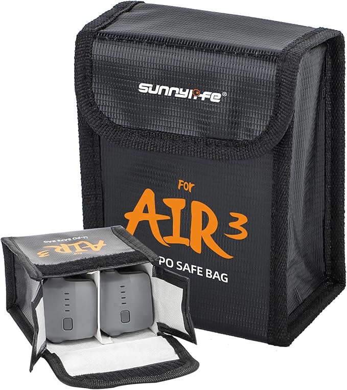 Lipo Battery Safe Bag for DJI Air 3s/Air 3, Explosion-Proof Nylon lithium by Sinyutia