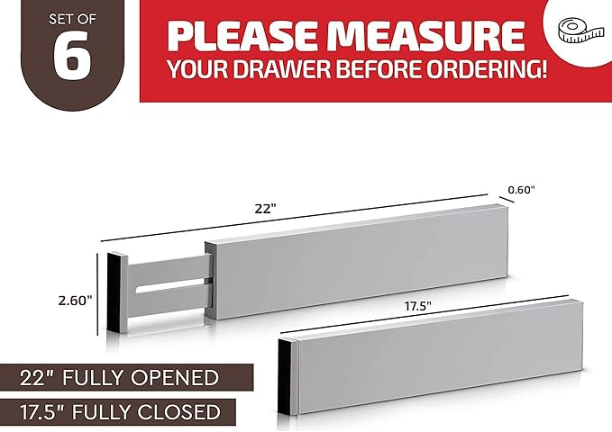 Adjustable Bamboo Drawer Divider Organizers - Image 2