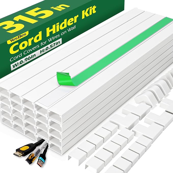 AZEN Cord Hider Kit, 315in Cord Covers by AZEN
