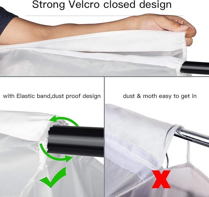 Zilink Hanging Clothes Bag Organizer 43 inch-2 Pack Large Garment Bags Suit Bag - Image 4