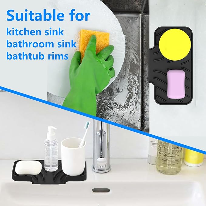 Sponge Holder for Kitchen Sink, Dish Sponge Holder & Soap Tray - Image 6