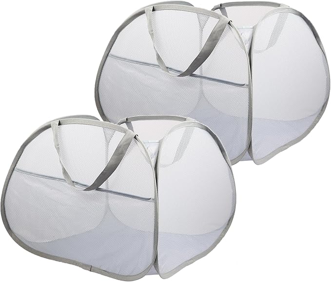 2 Pack Collapsible Laundry Baskets, 90L Large Foldable Laundry Basket, Durable by Bemkoo