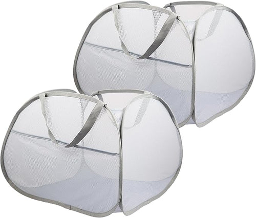 2 Pack Collapsible Laundry Baskets, 90L Large Foldable Laundry Basket, Durable by Bemkoo