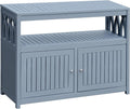 Flamaker Acacia Wood Cabinet with 2 Magnetic Doors - Weatherproof Outdoor Storage, Buffet, TV Stand, Bar, Potting Table (Grey) by Flamaker