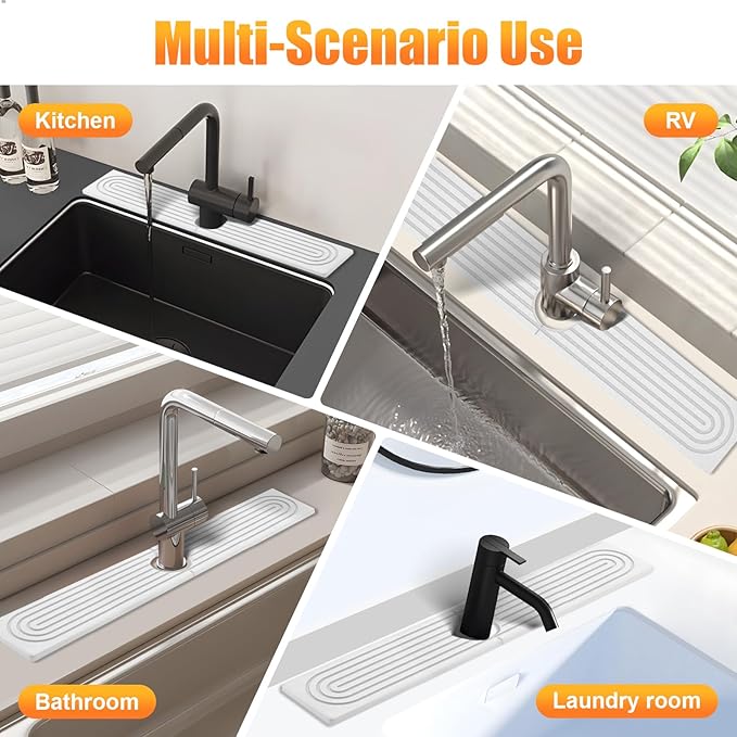 Kitchen Sink Faucet Mat, Super Absorbent Diatomaceous Earth kitchen Sink Mat - Image 7