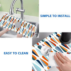 Mid-Century Drop Shapes Kitchen Sink Splash Guard Mat Absorbent Fast Drying Mat - Image 5