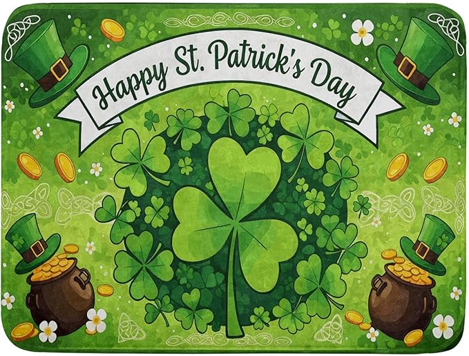 Happy St. Patrick's Day Dish Drying Mat 18 x 24 Inch by APORTT