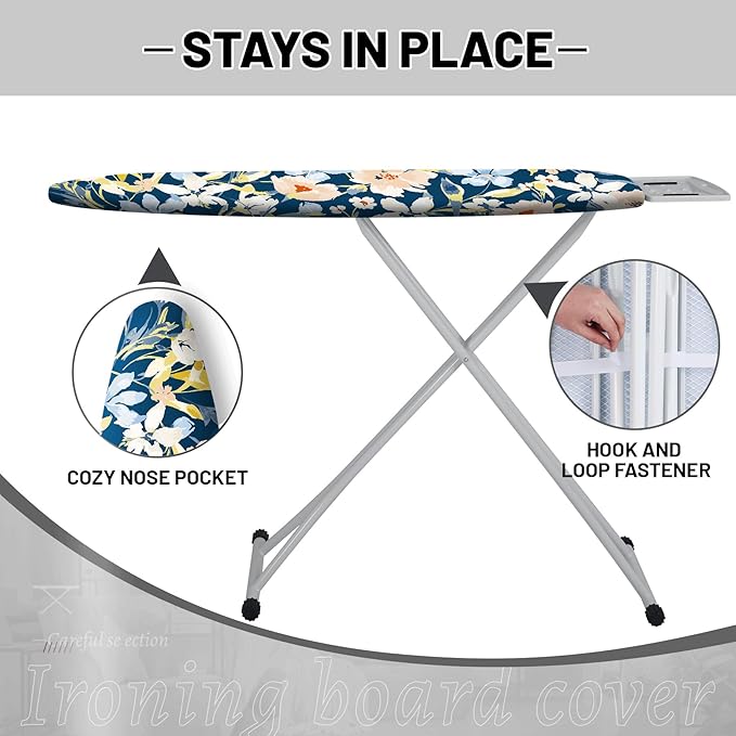 Extra Thick Ironing Board Cover and Pad, 15x54 Ironing Board Cover, Resist - Image 3