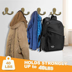 10 Pack Coat Hooks Wall Hooks for Hanging, Heavy Duty Double Prong Metal Hook - Image 3