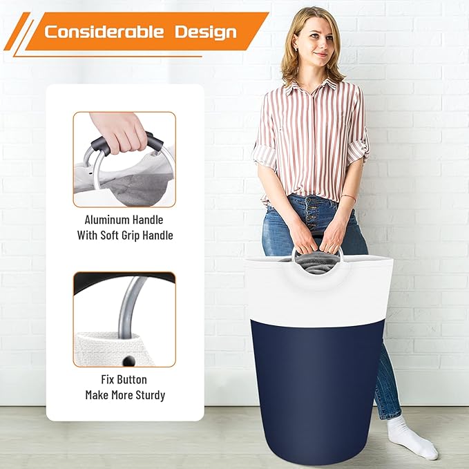 BlissTotes 75L Laundry Basket, Freestanding Laundry Hamper, Collapsible Dirty - Image 5