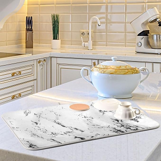 Super Absorbent Dish Drying Mat, Microfiber Fast-Drying Dish Mat, Kitchen Dish - Image 6