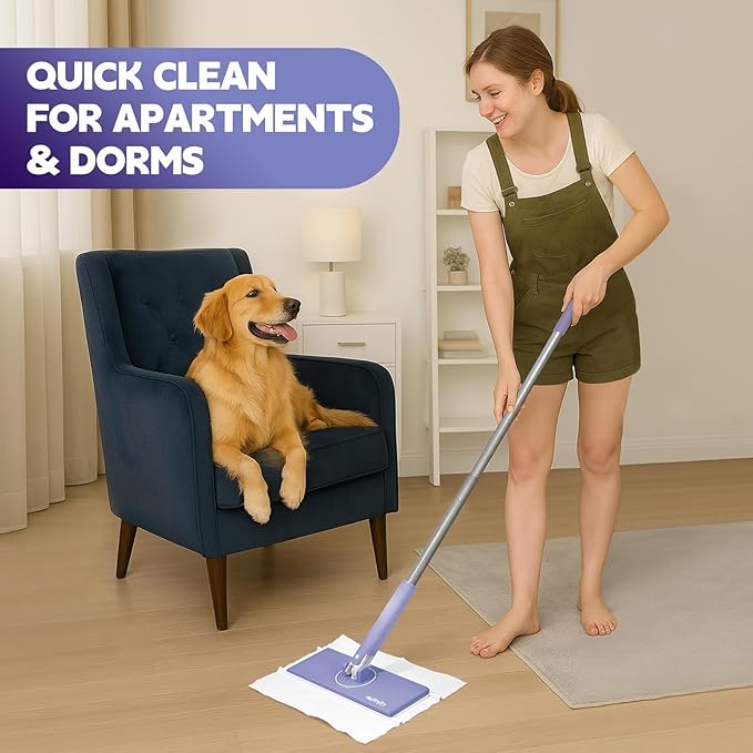 Disposable Sweeper Dust Mop, No-Touch Attach & Remove Cloth Instantly, - Image 8