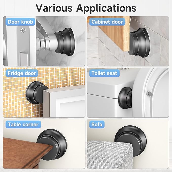 Door Stoppers for Wall, 1.65 x 0.9 Inch Door Knob Wall Protector - Image 7