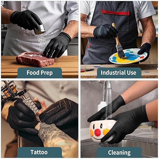 FINITEX - Black Nitrile Disposable Gloves, Powder-free, Medical Exam Latex-Free - Image 9