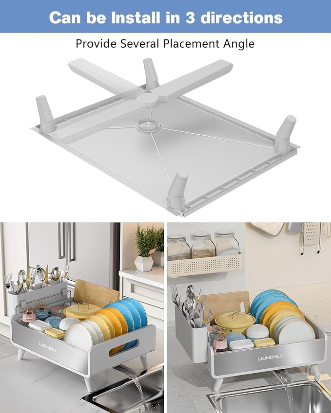 Dish Drying Rack, Thicker Premium Aluminum Frame and 304 Stainless Steel Plate - Image 3