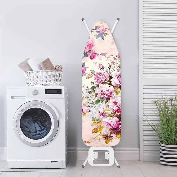 Pink Flower Ironing Board Cover and Pad Iron Pad Covers Resist Scorching and - Image 3