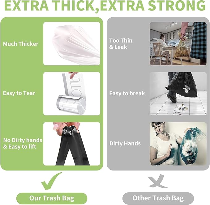 ALLCLEAN 4 Gallon Small Trash Bags, 180 Bags Unscented Small Garbage Bags - Image 4