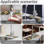 Kitchen Sink Splash Guard，Vintage Large Floral Faucet Mat Sink Gadgets-Super - Image 7