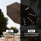 ABCCANOPY 10FT Durable Solar Led Patio Umbrellas with 32LED Lights (Brown) - Image 4