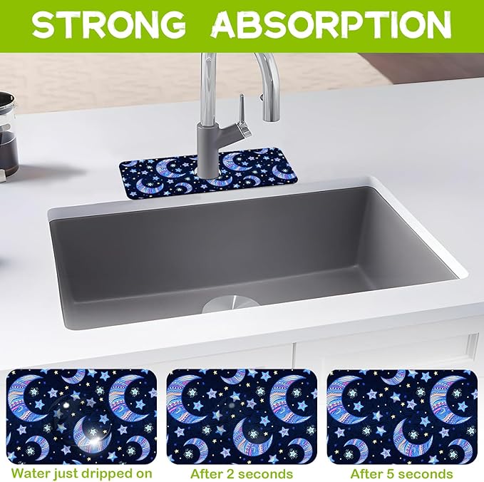 Kitchen Sink Splash Guard Faucet Mat Super Absorbent Fast Drying Mat Guard - Image 3