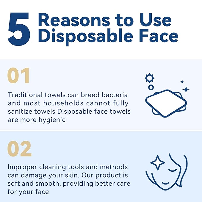 Disposable Face Towelettes, Makeup Remover Dry Wipes, Ultra Soft, 100% Biobased - Image 4
