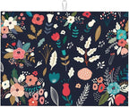 Colorful Flowers Black Dish Drying Mat 18x24 by indokyeyqaz
