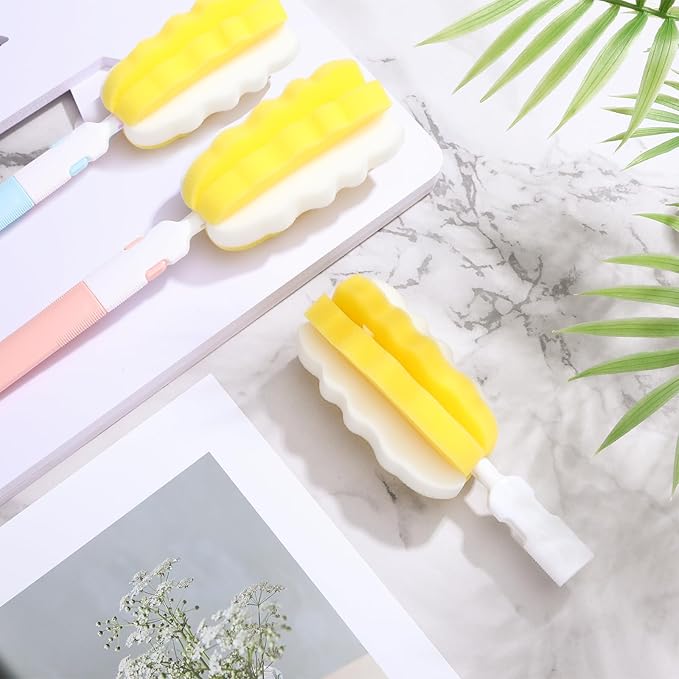 4 Pcs Bottle Brush Sponge, Cup Water Bottle Sponge Brush Cleaner, Detachable - Image 6