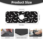 Halloween Cool Black Bat Kitchen Sink Splash Guard Faucet Mat Super Absorbent - Image 2
