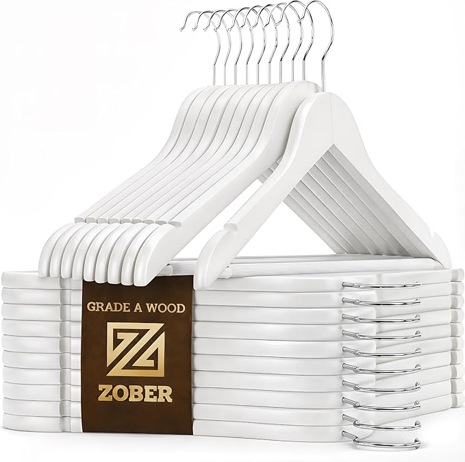 ZOBER White Wooden Hangers by ZOBER
